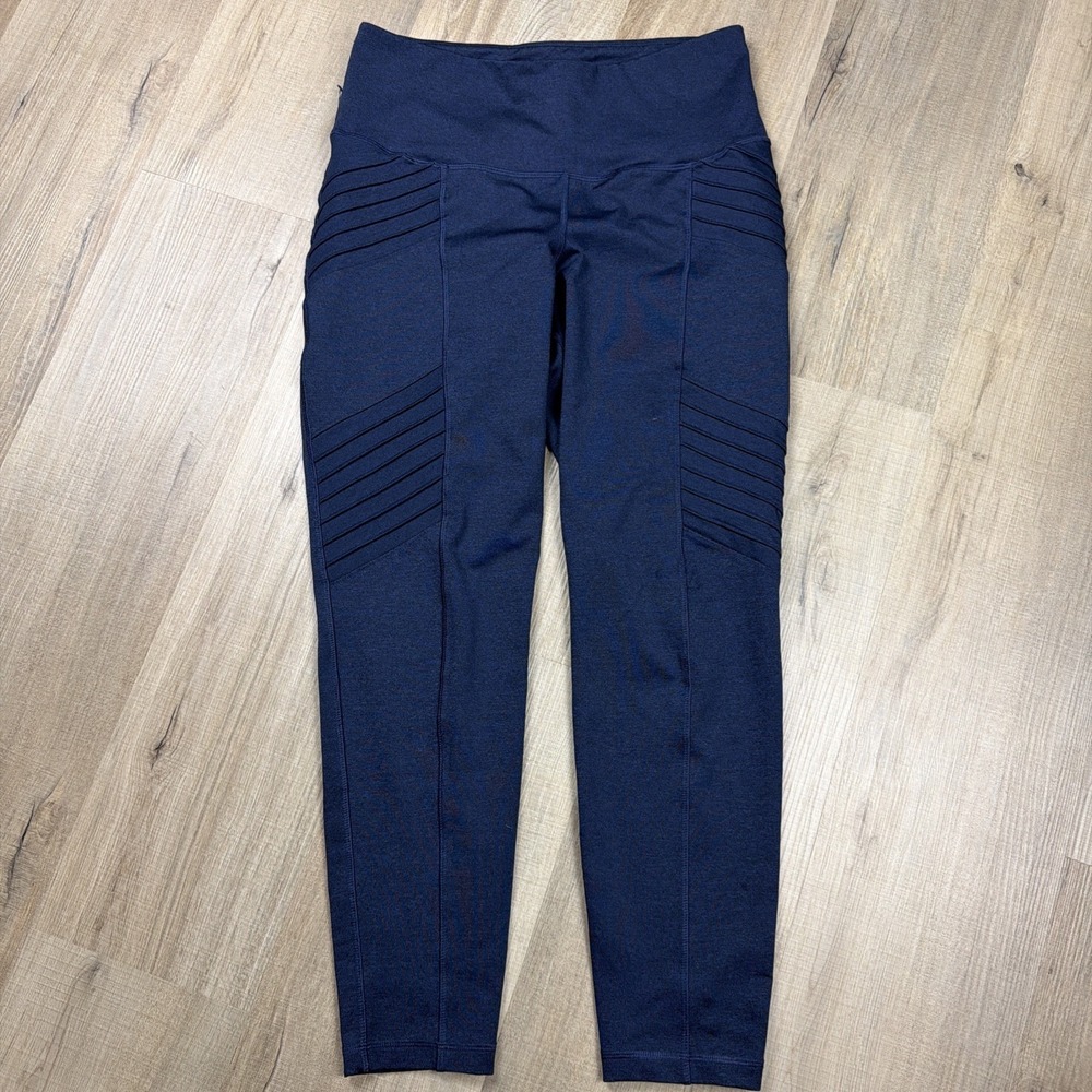 Old Navy Active Elevate Moto Leggings Women's M High Rise 7/8 Go-Dry Blue